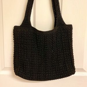SAK Black large crochet tote